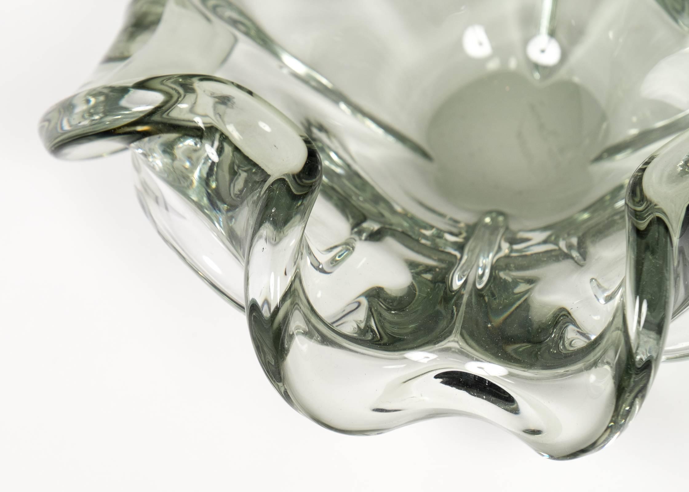 Translucent Sage Green Murano Glass Bowl 1