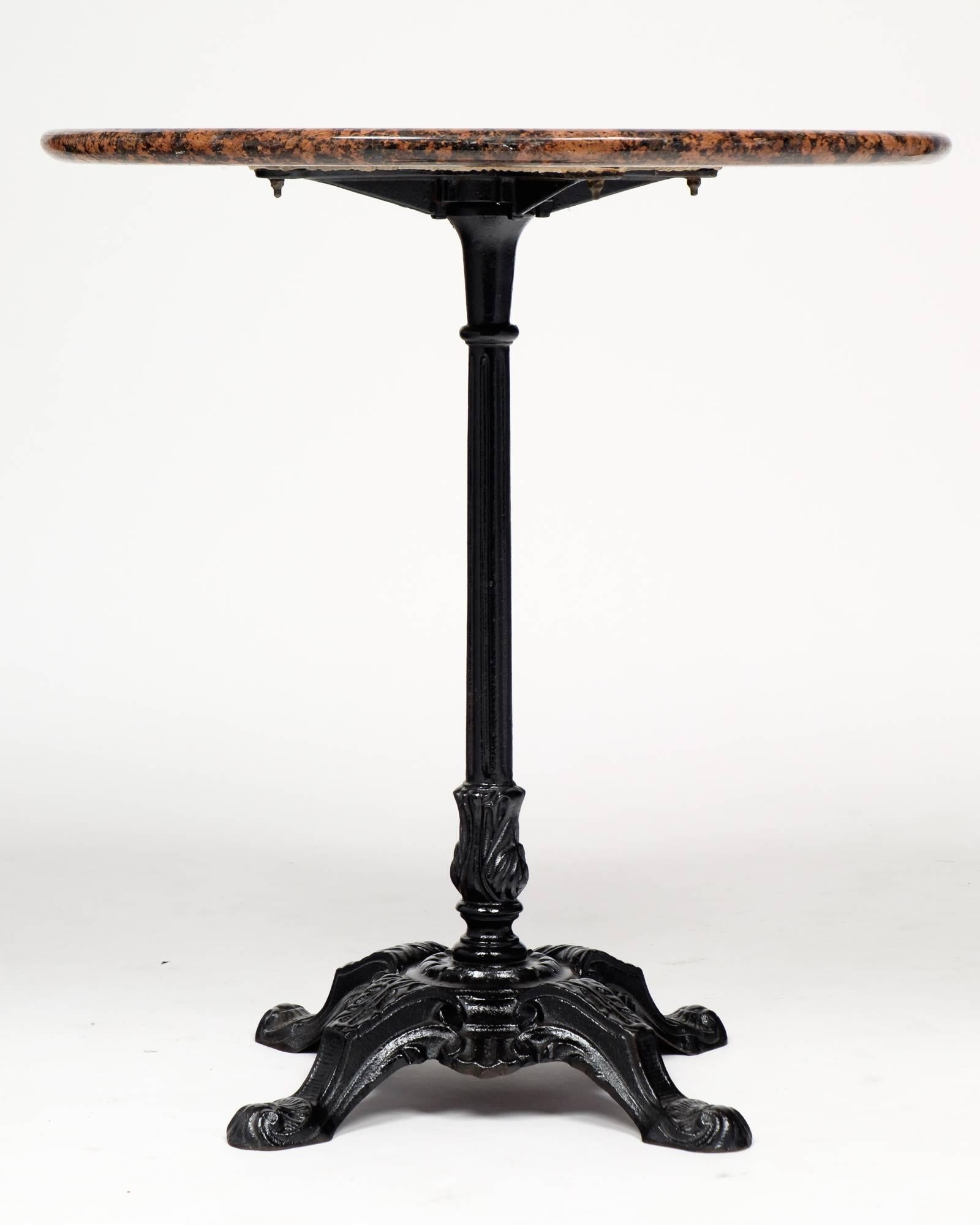 Napoleon III French Antique Marble-Top Bistro Table