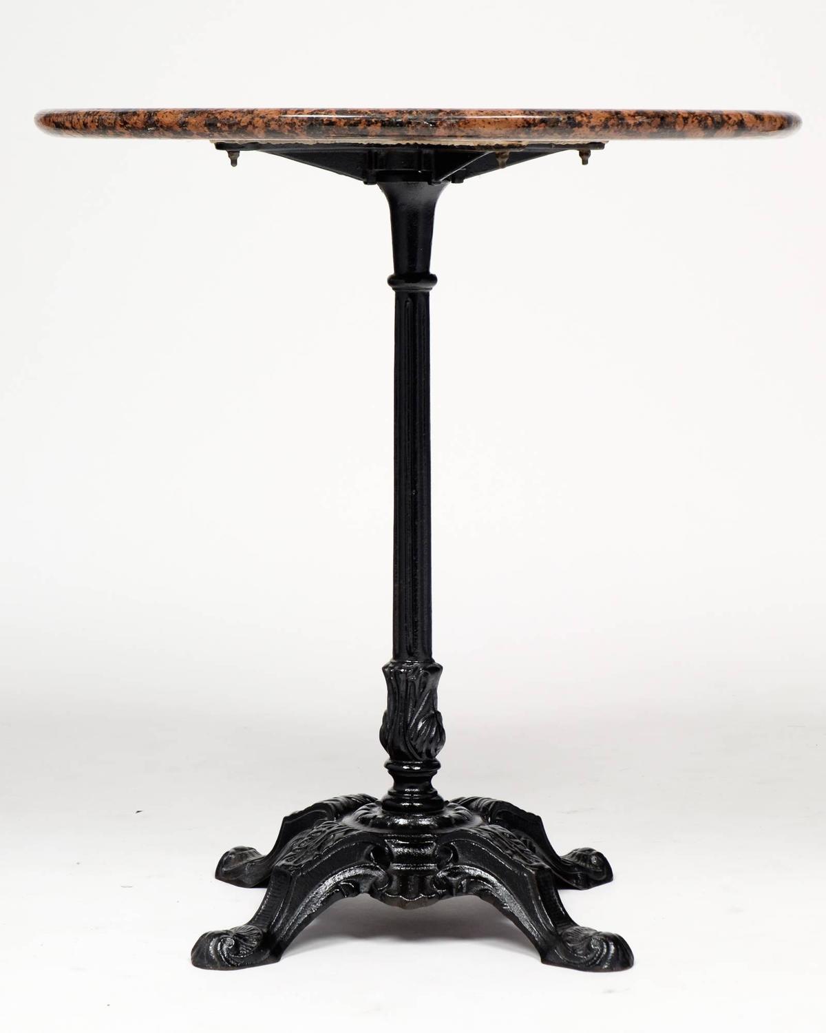 French Antique MarbleTop Bistro Table at 1stdibs