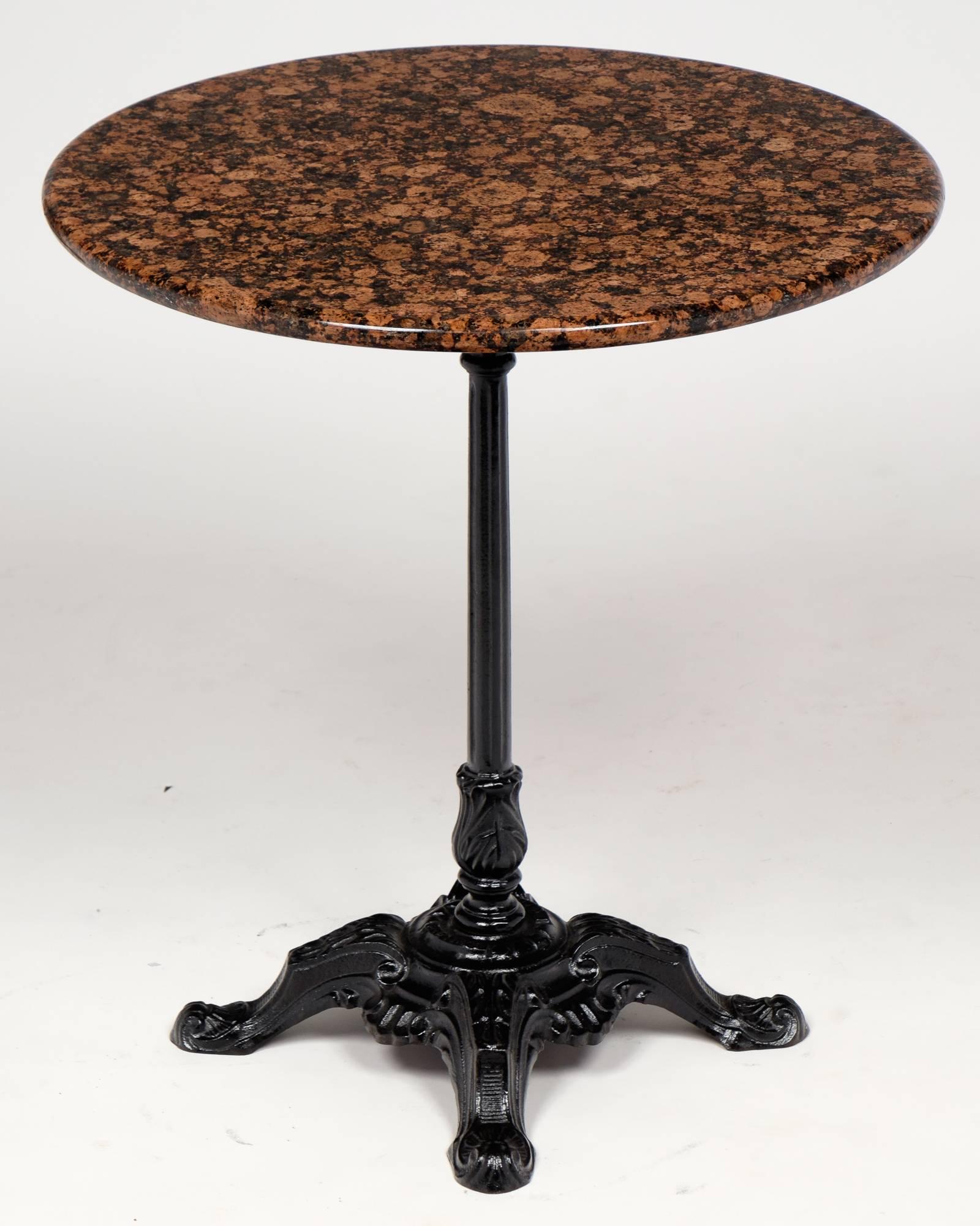French Antique Marble-Top Bistro Table In Good Condition In Austin, TX