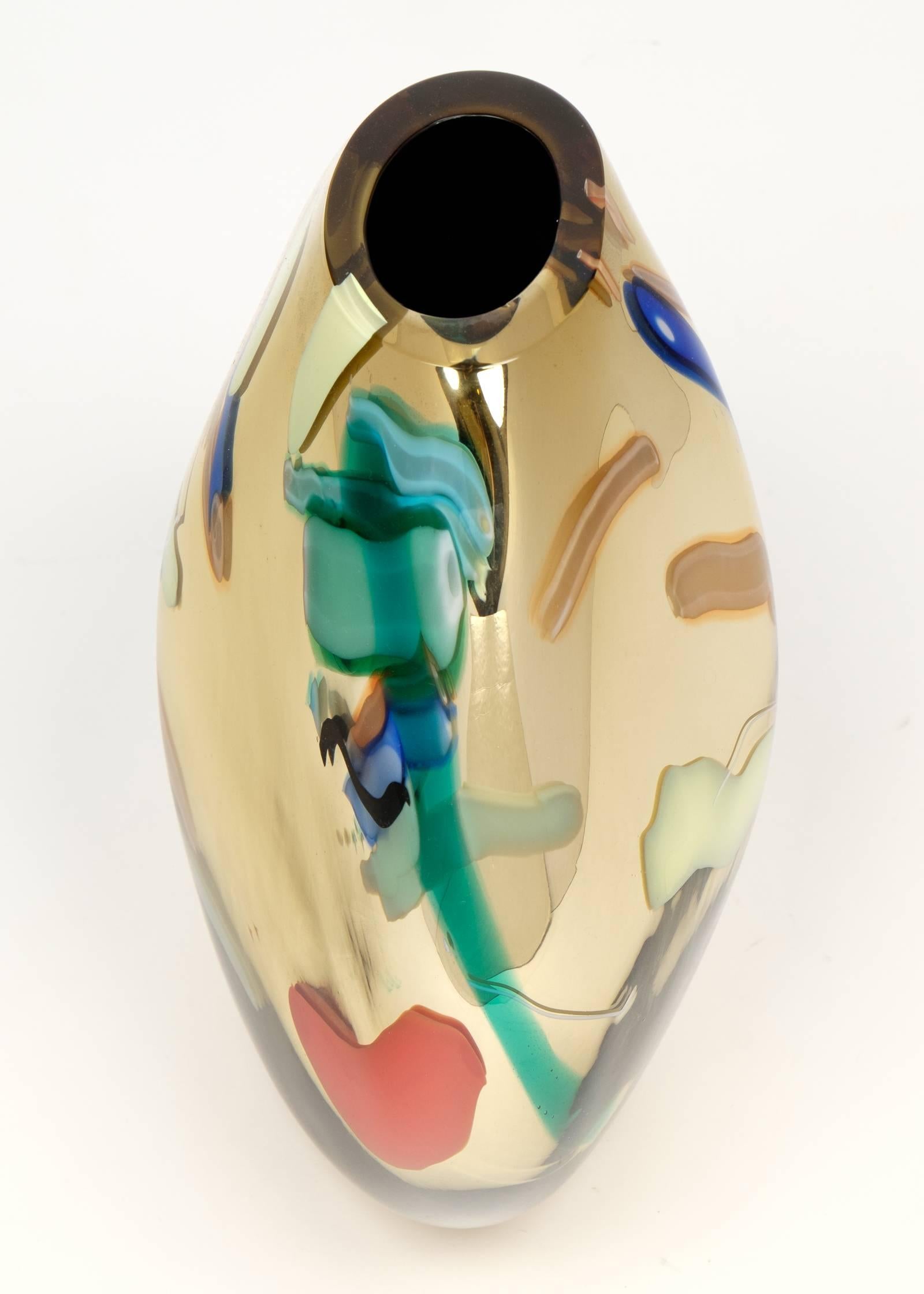 Colorful Murano Glass Vase by Davide Dona 1