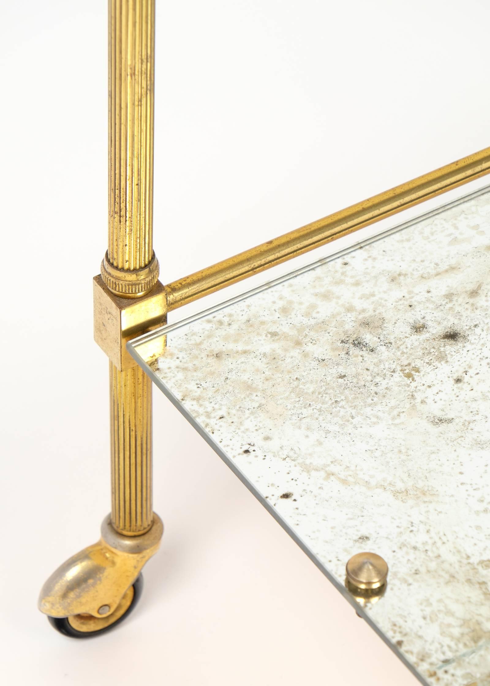 Vintage Art Deco Brass Side Tables or Bar Carts 5