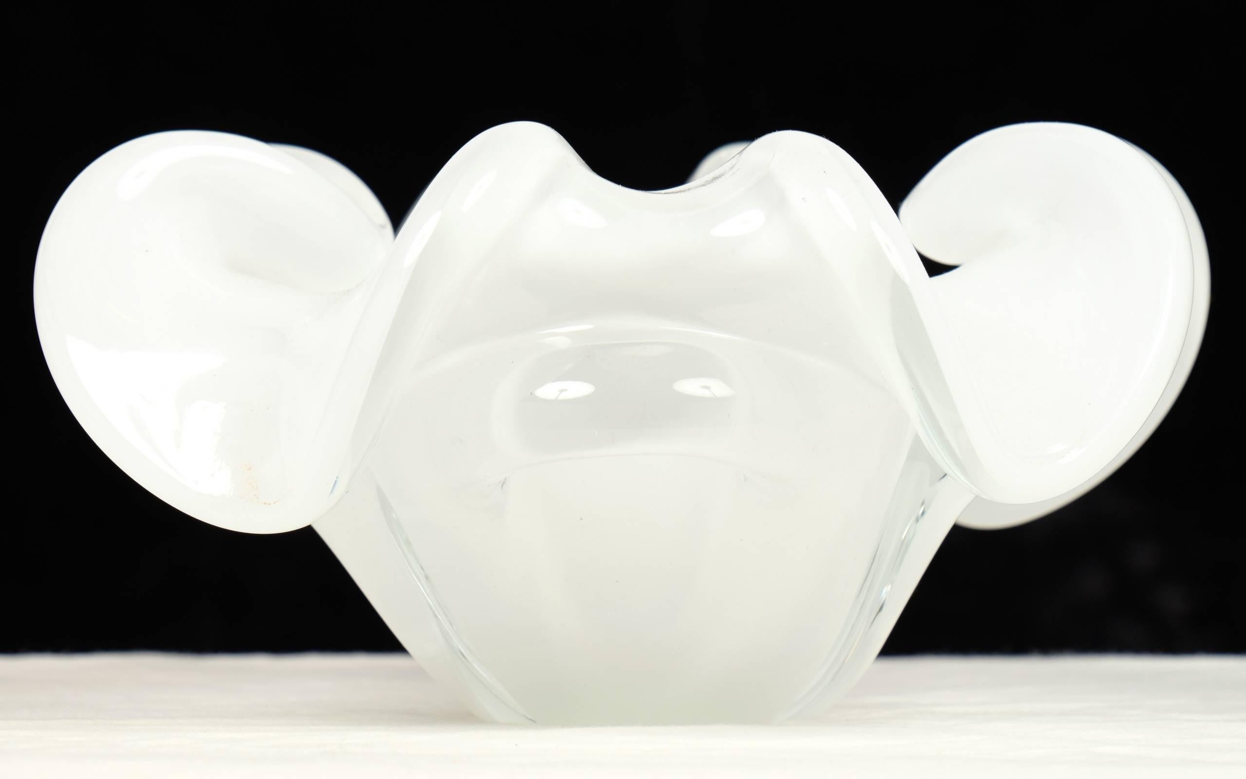 murano glass bowl white