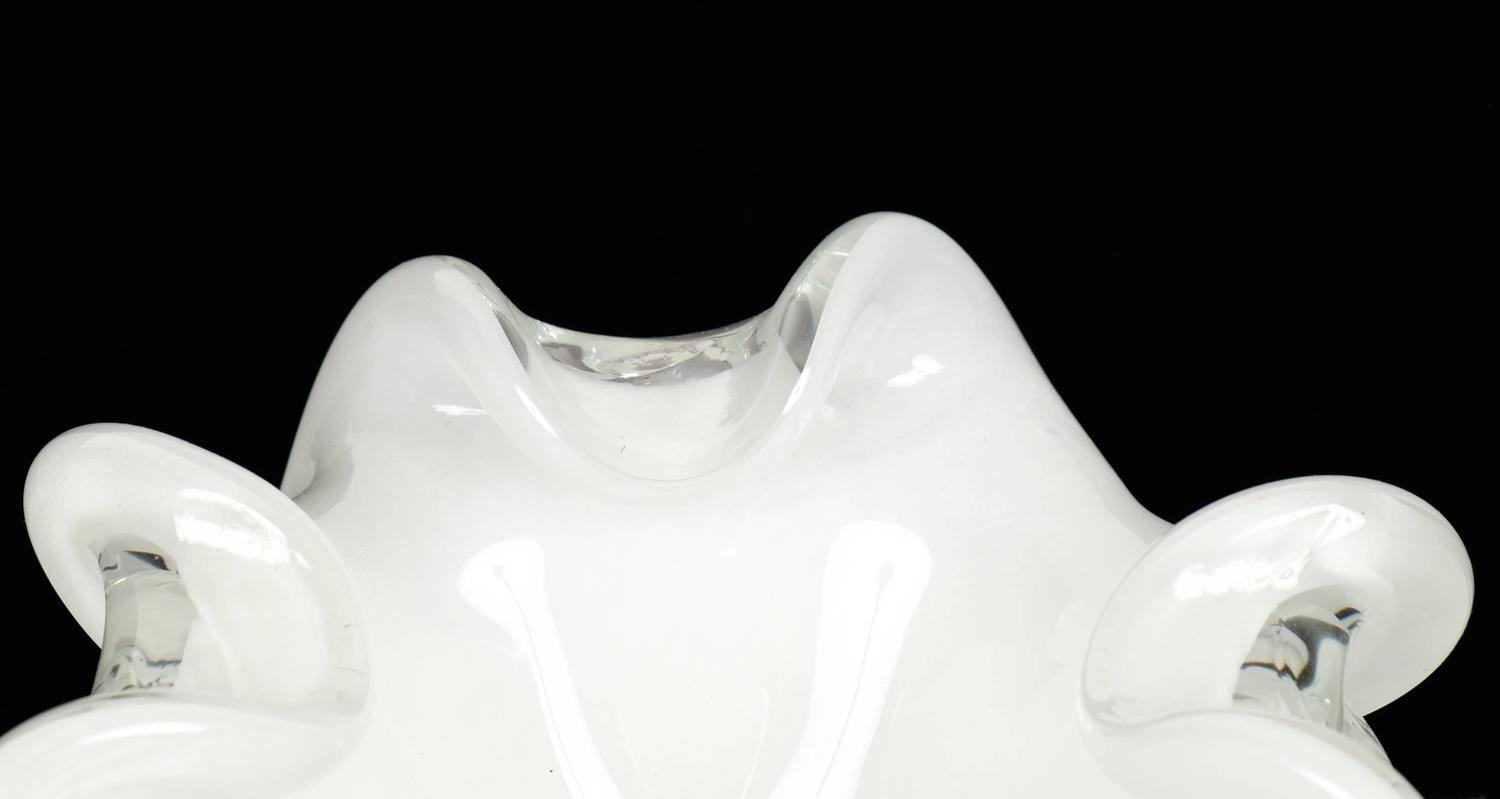 White Murano Glass Bowl at 1stdibs