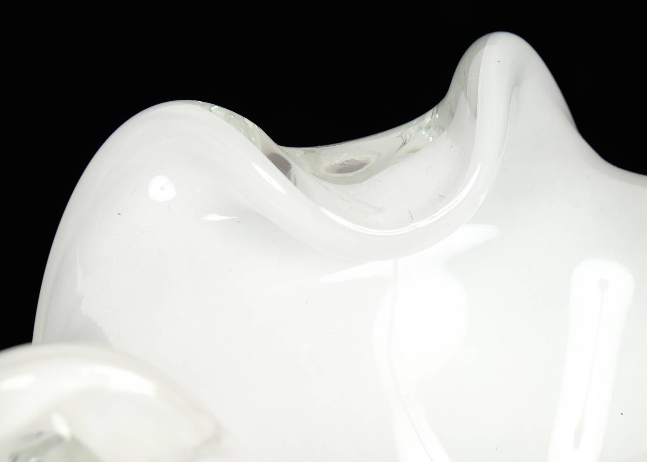 White Murano Glass Bowl 1