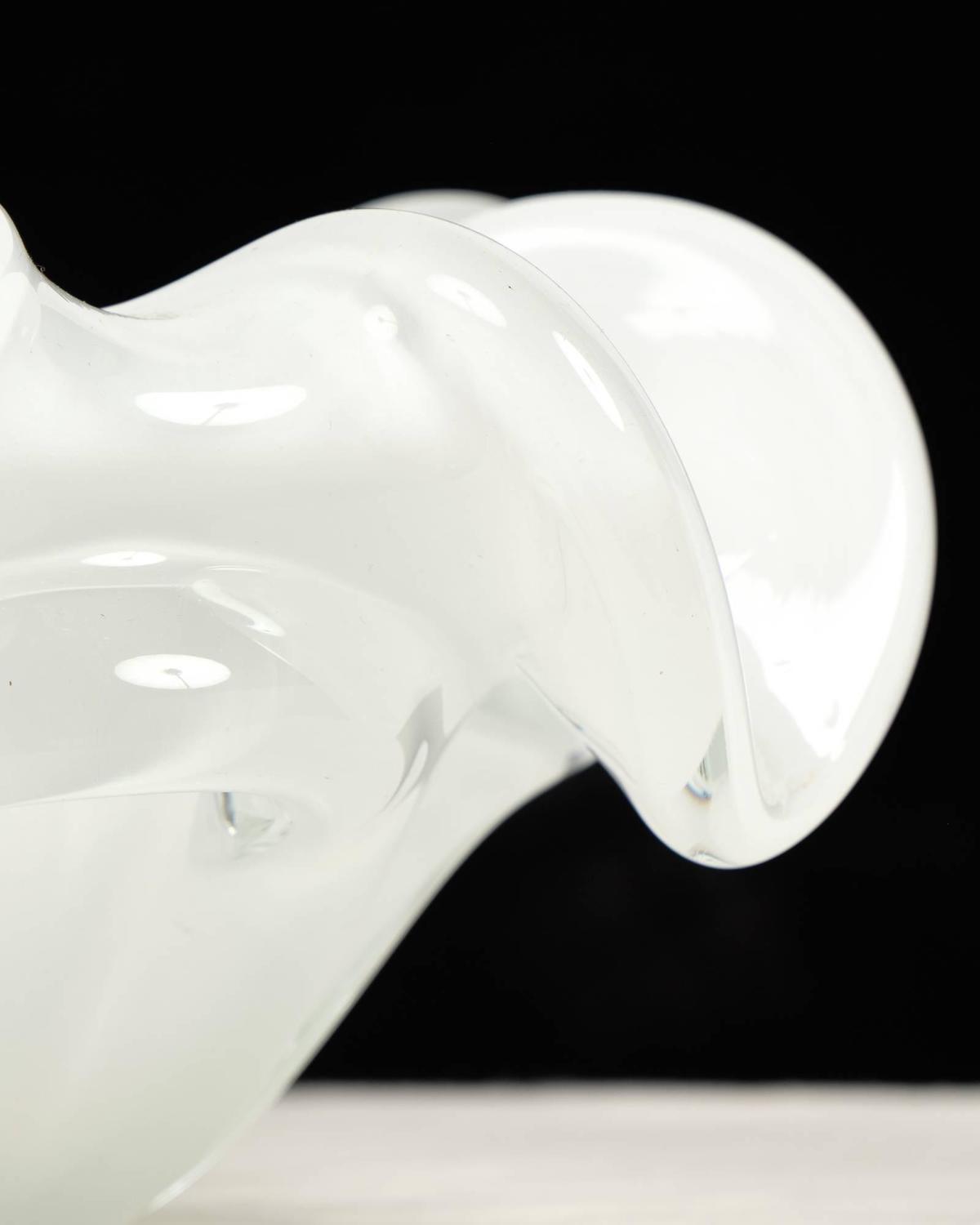 White Murano Glass Bowl at 1stdibs