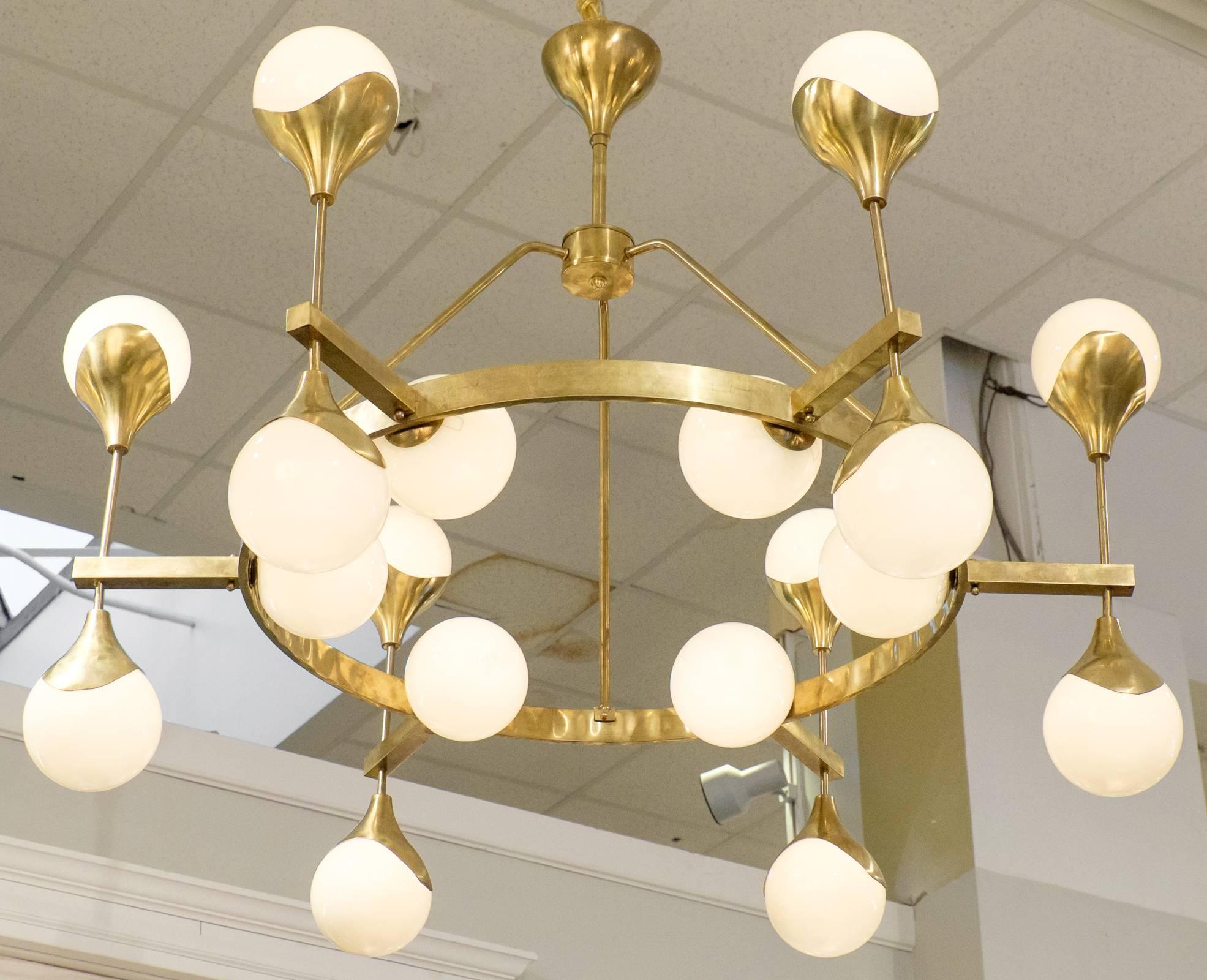 globe glass chandelier