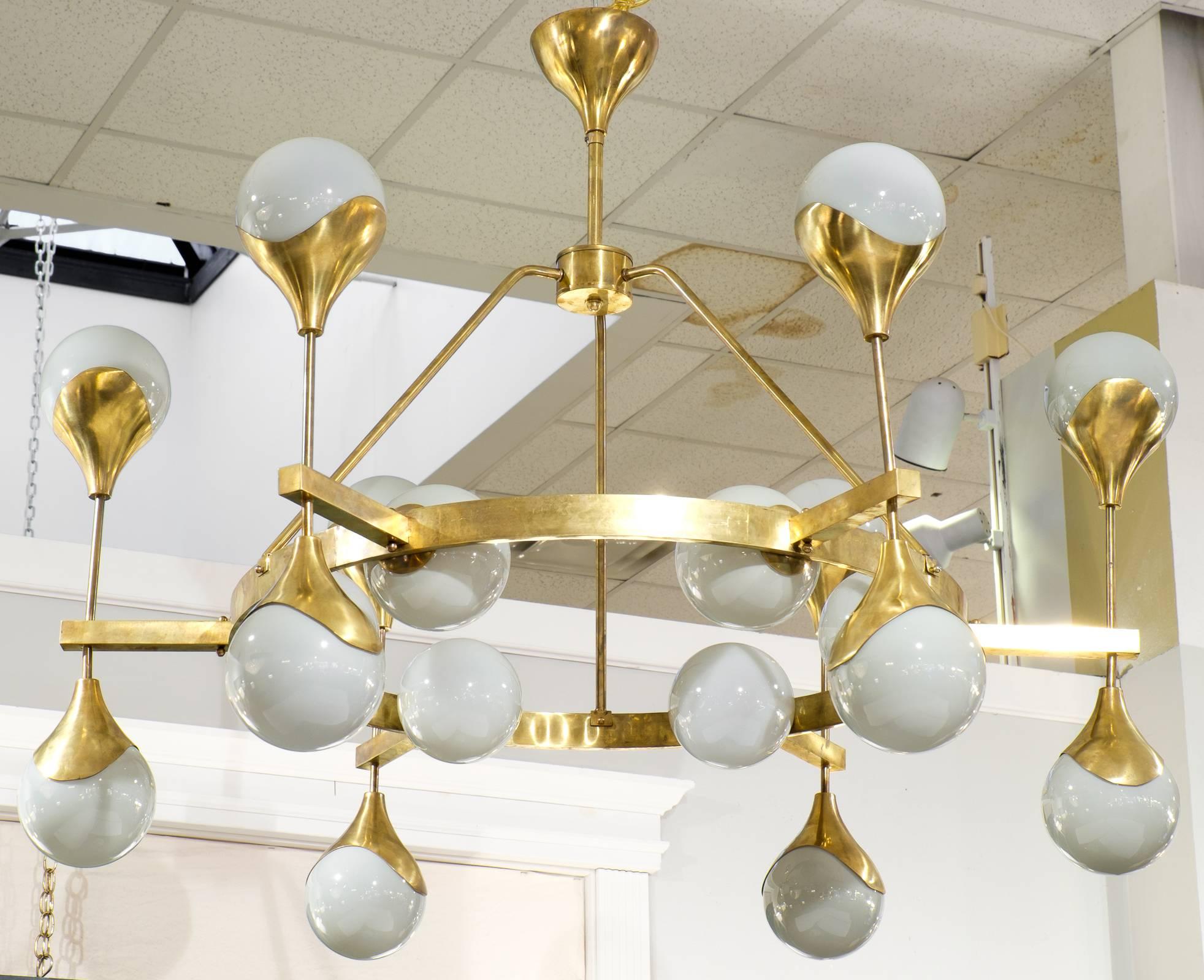 globe brass chandelier