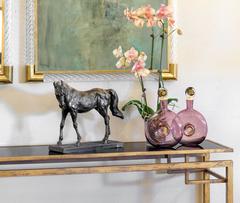 Italian Pair of Murano Pink Glass Bottles