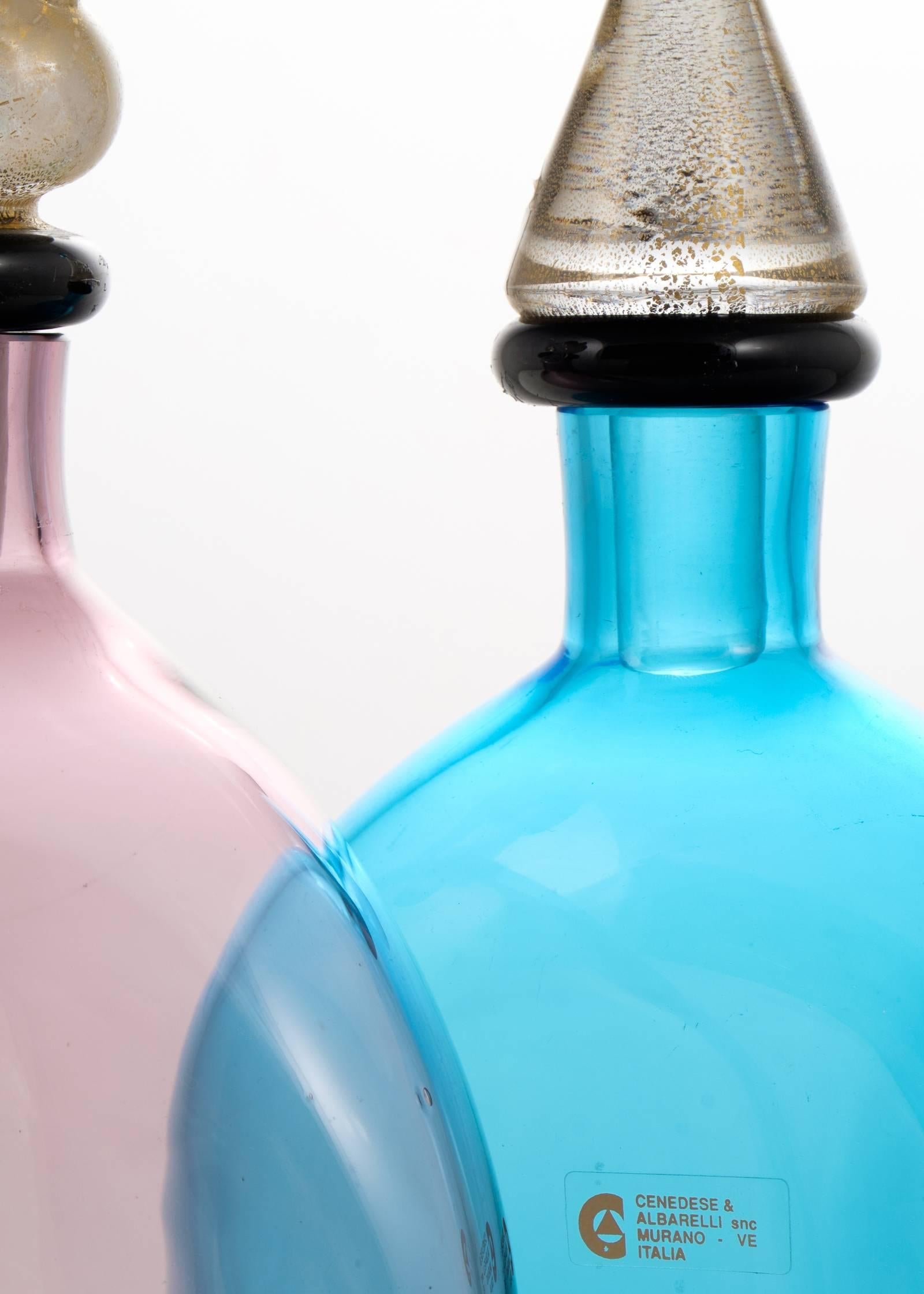 Italian Murano Glass Bottle by Cenedese & Albarelli For Sale