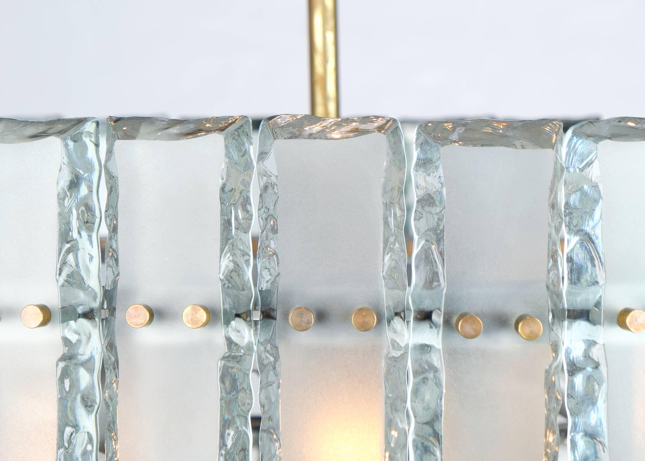 Mid-Century Modern Murano Glass Chandelier in the Style of Fontana Arte