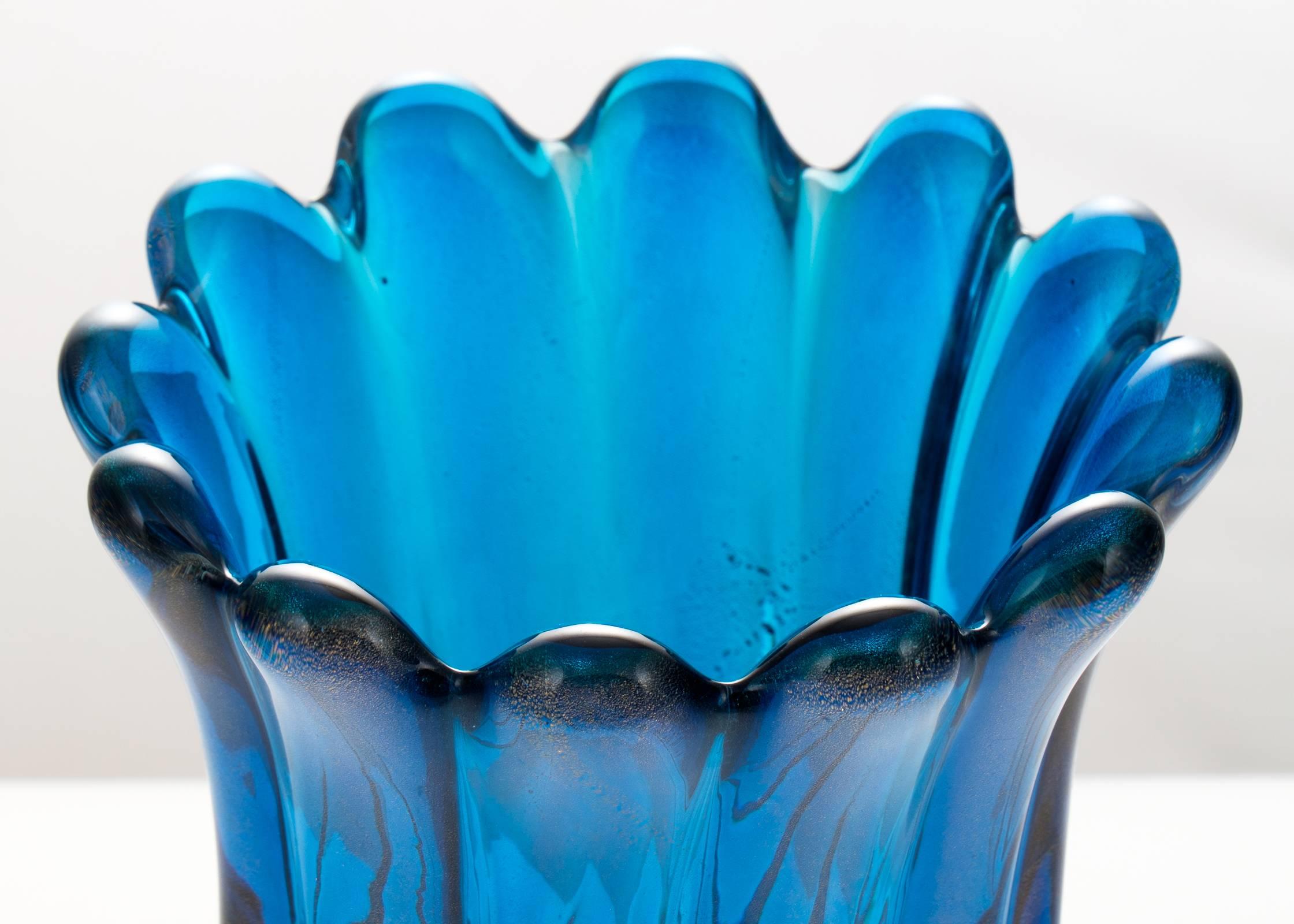 murano blue vase