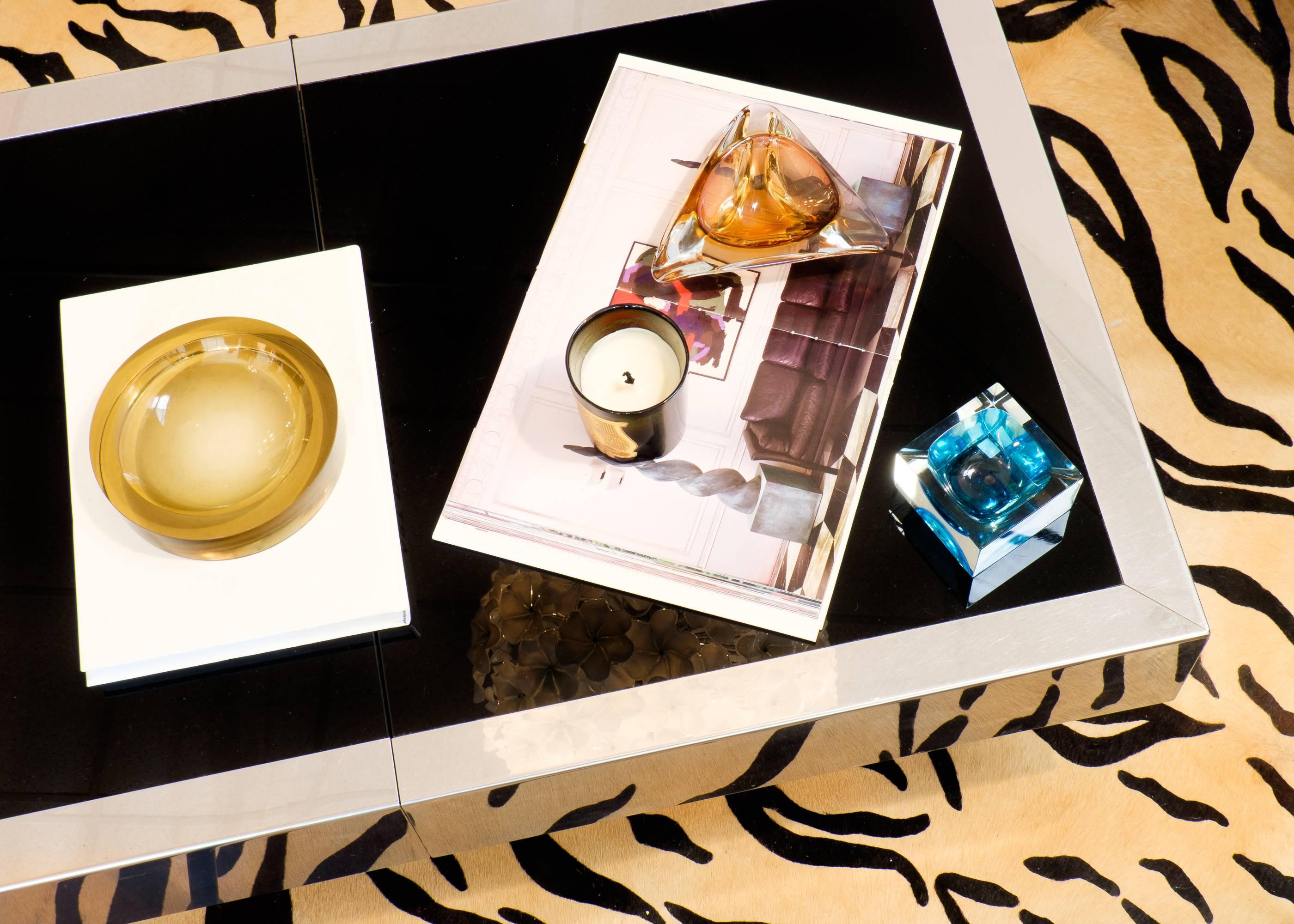 Mid-Century Modern Murano Amber Glass Bowl