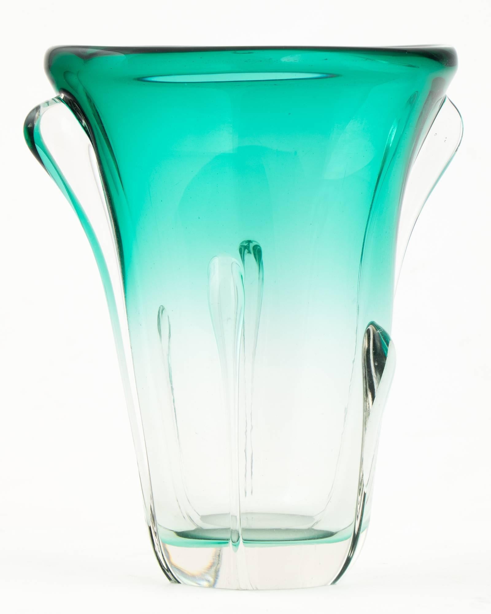 Murano Glass Murano Ombré Teal Glass Vase