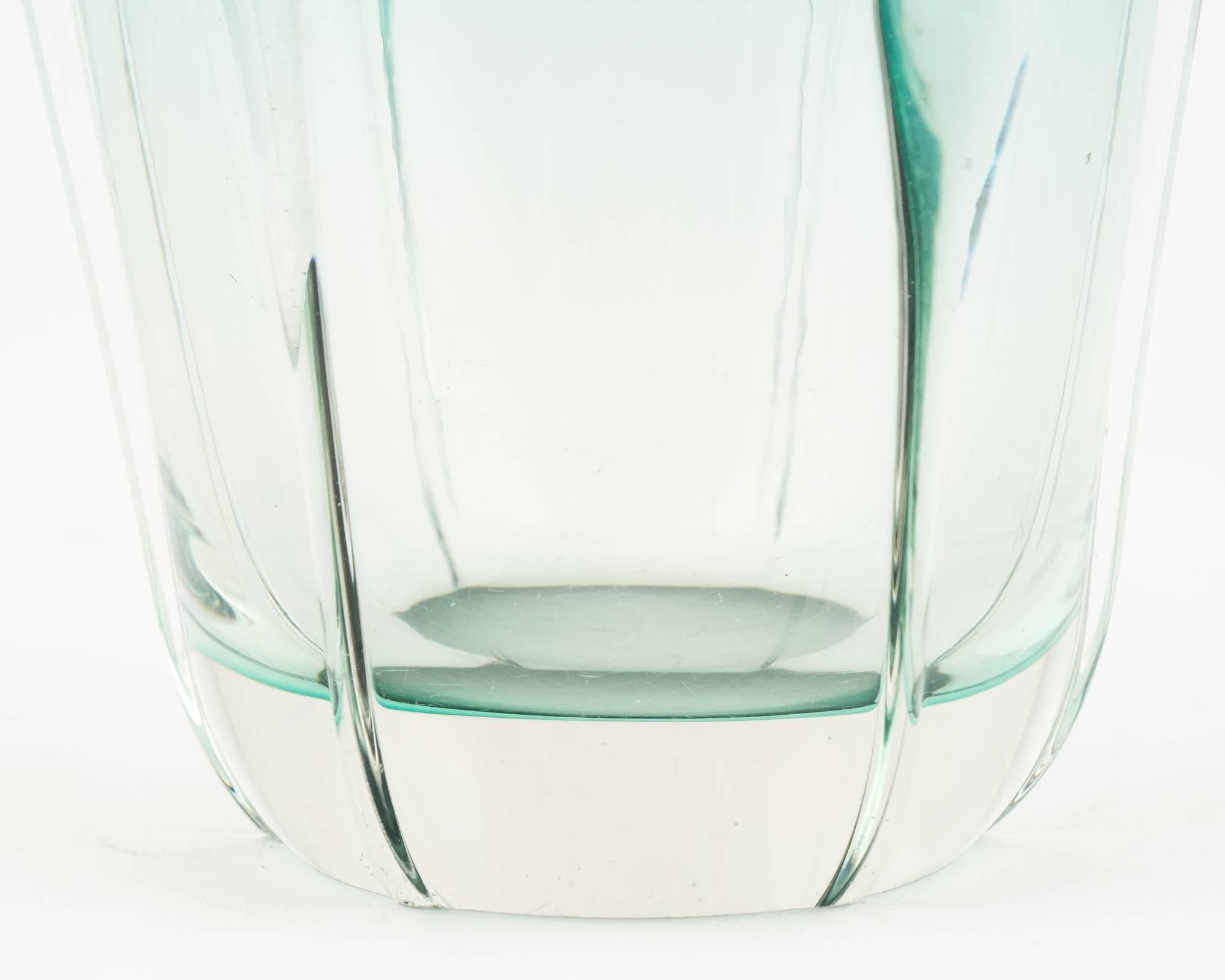 Murano Ombré Teal Glass Vase 3