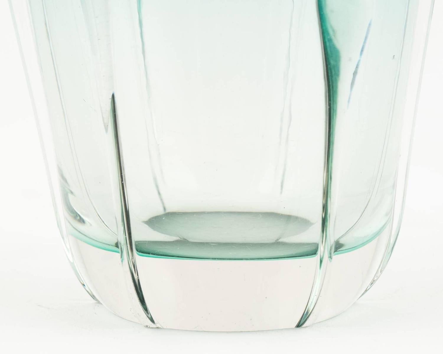 Murano Ombré Teal Glass Vase For Sale at 1stdibs