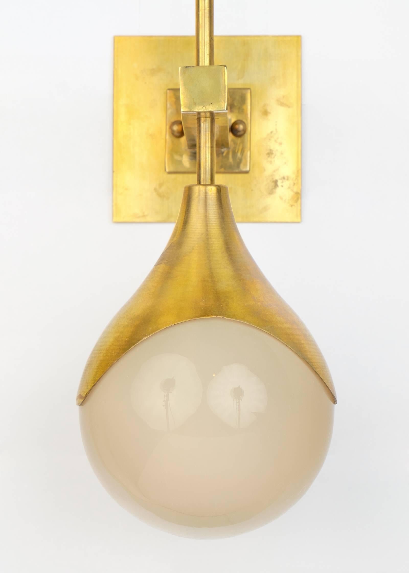 Italian Murano Glass and Brass Wall Sconces 1