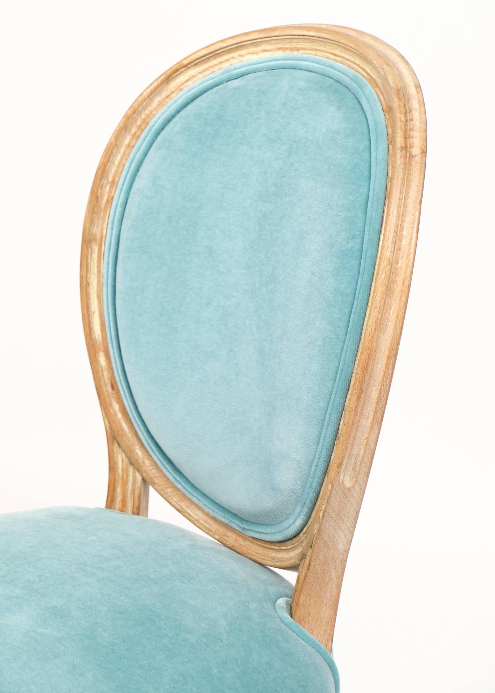 Carved Antique Louis XVI Medallion Back Dining Chairs