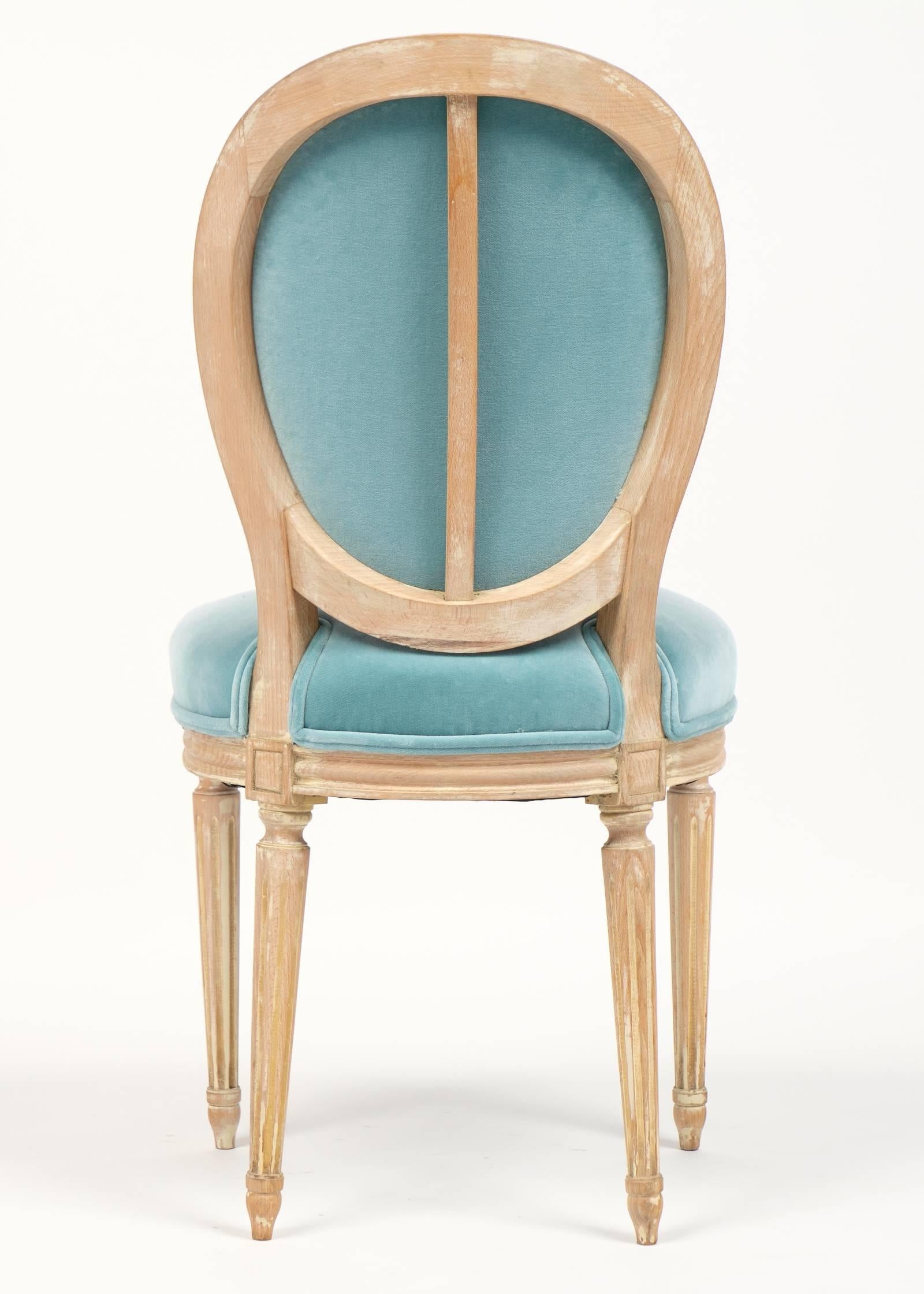French Antique Louis XVI Medallion Back Dining Chairs