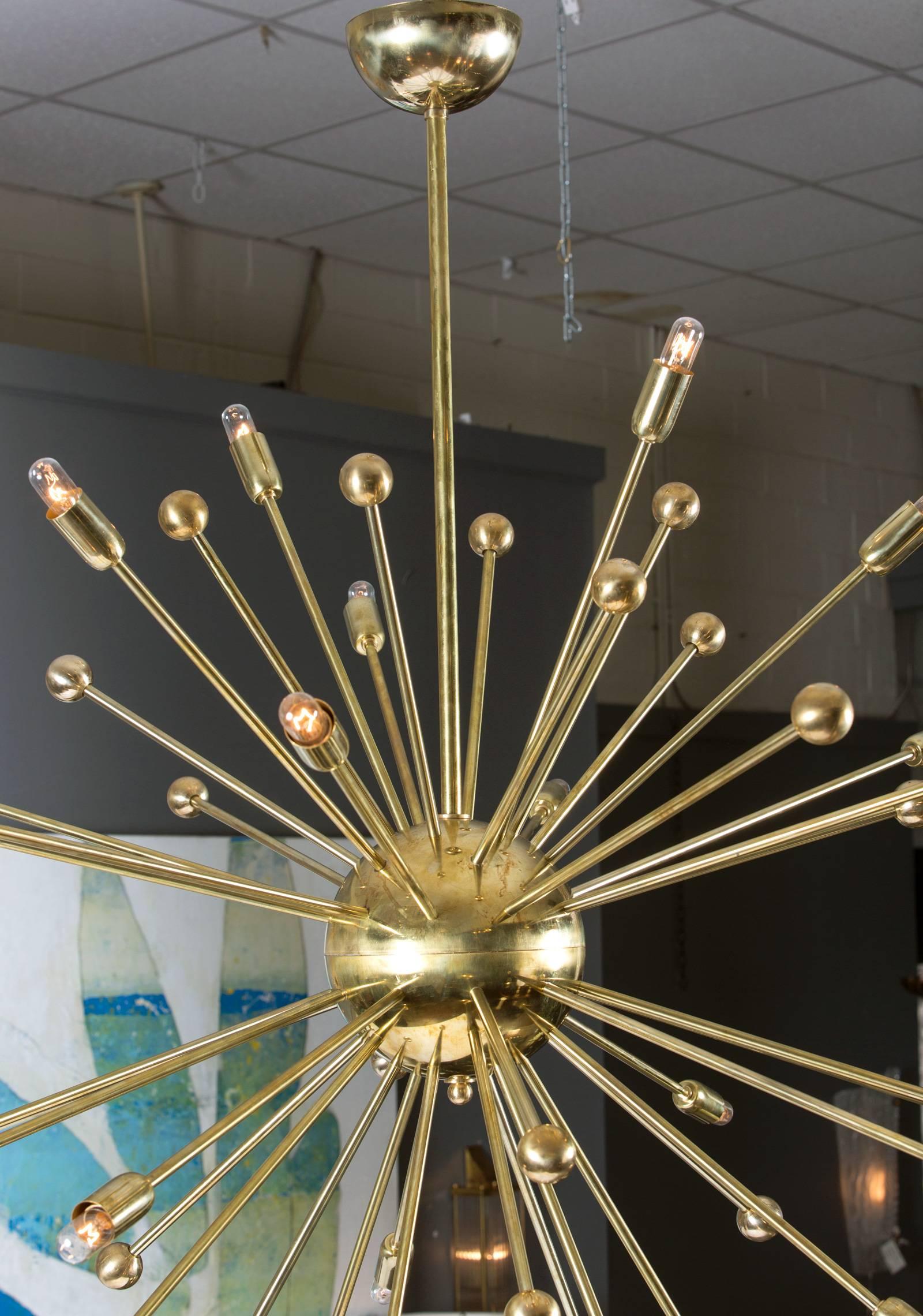 Mid-Century Modern Italian Midcentury Style Brass Sputnik Chandelier
