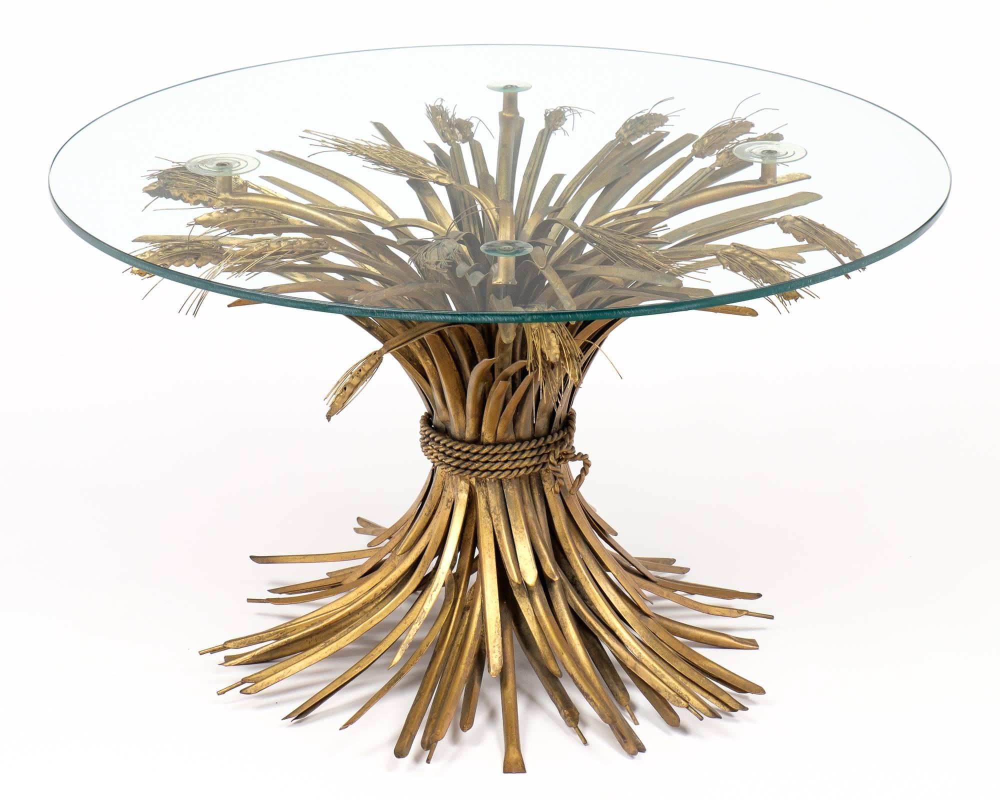 Mid-20th Century Vintage Sheaf of Wheat Occasional Table