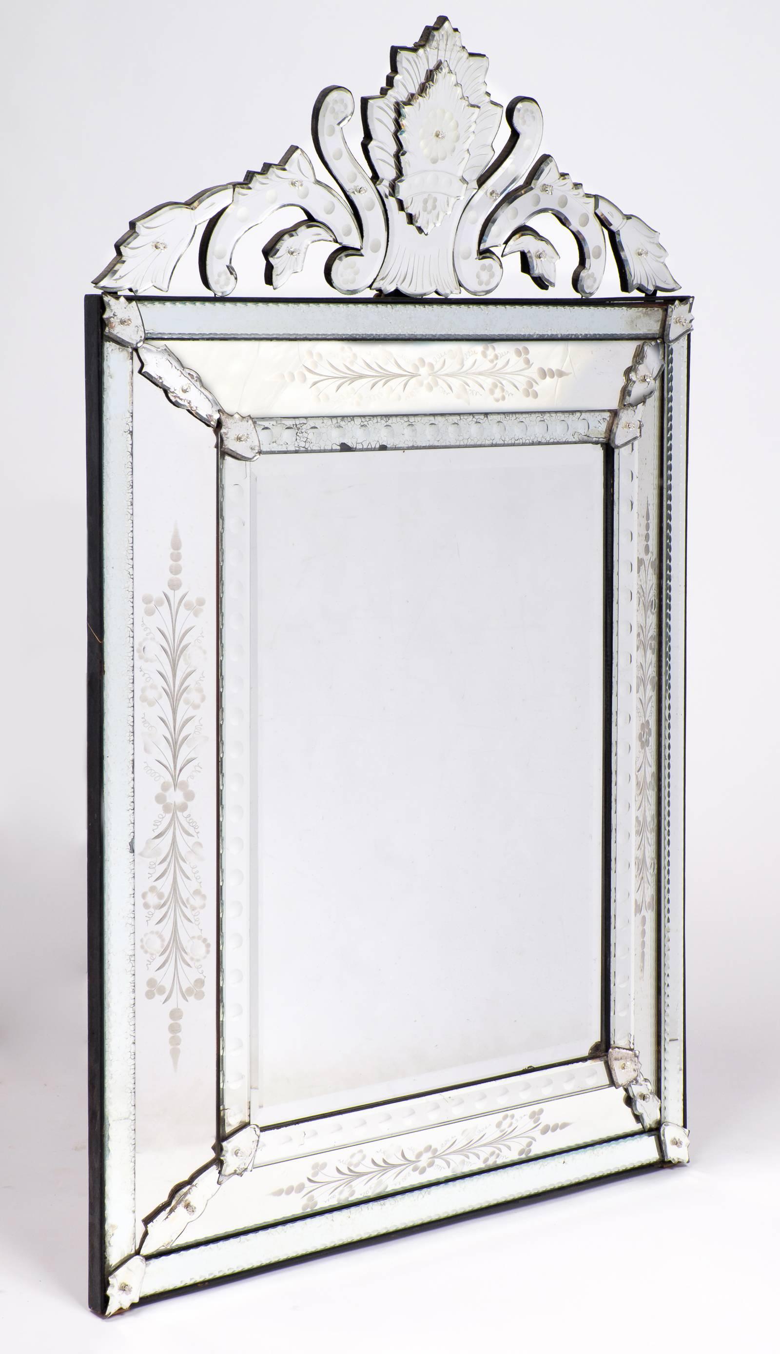 Baroque Antique Venetian Glass Mirror