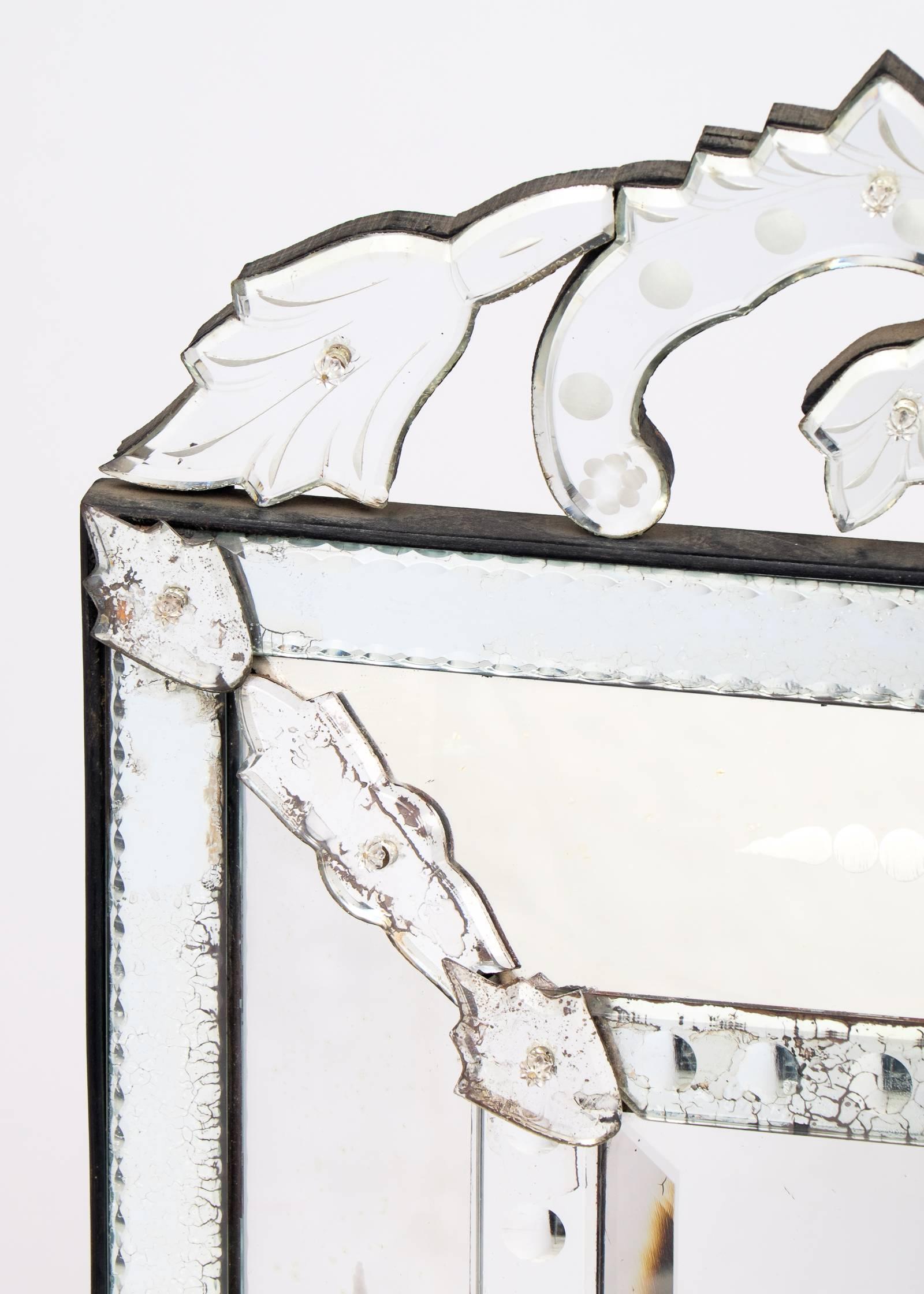 Beveled Antique Venetian Glass Mirror