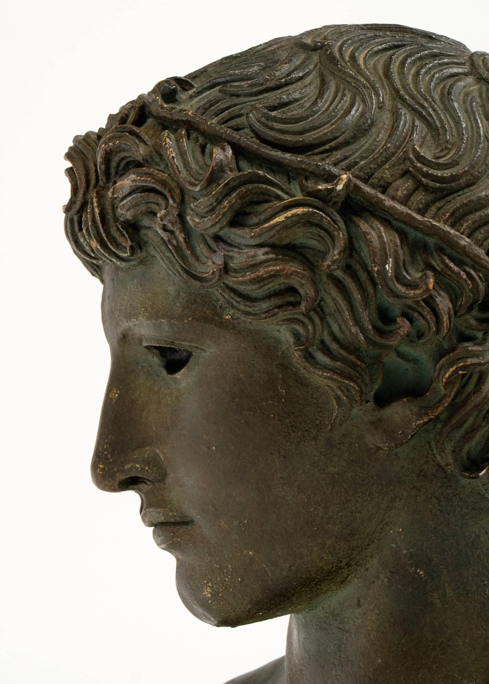 Ebonized Antique Bust of Hermes