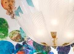 Murano Petal Glass Brass Chandelier