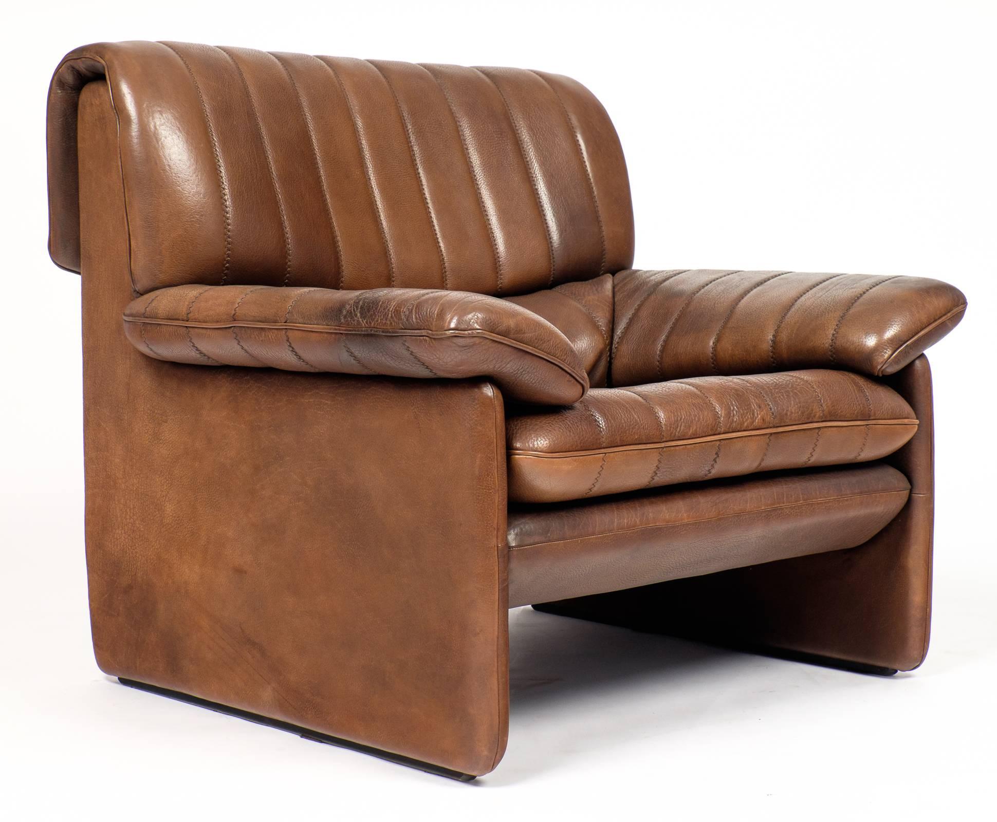 Vintage De Sede DS-85 Soft Leather Armchair and Ottoman In Good Condition In Austin, TX
