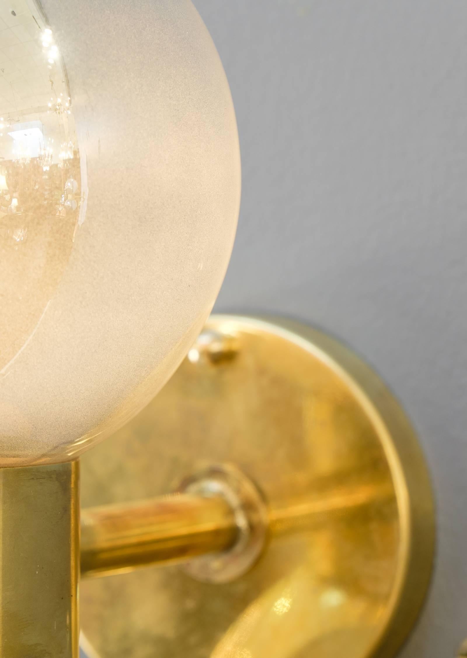 Murano Mercury Glass Globe Brass Sconces In Excellent Condition In Austin, TX