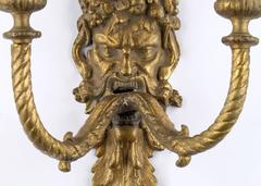 French 19th Century Bronze Faun Sconces