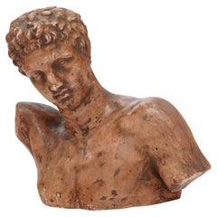 Vintage French Terracotta Hermes Bust, Art Deco, 1920, Good Condition