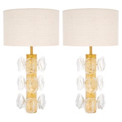 Mid-Century Modern Style Table Lamps, Brass and Murano Glass, Italy, 2024