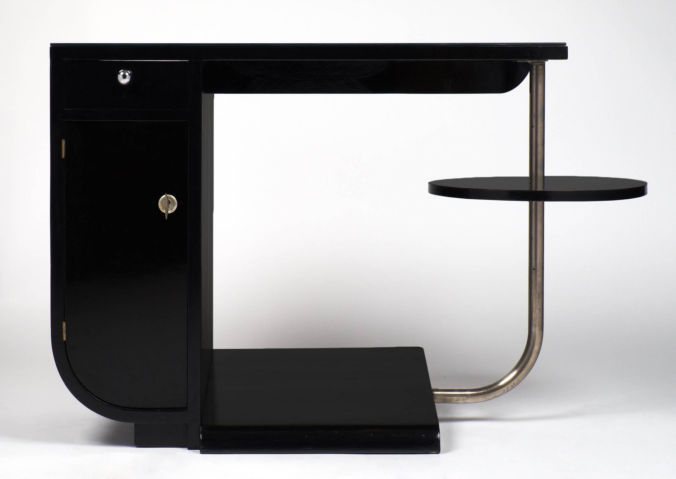 Ebonized French Art Deco Desk or Console Table