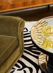 French Art Deco Scalloped Mirror Top Gueridon