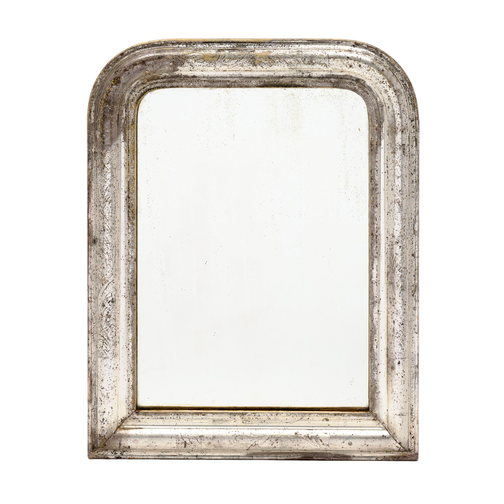Silver Leaf, Petite Louis Philippe Period Mirror, Circa 1880