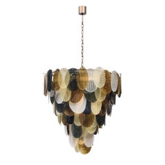 Organic Venetian Glass Chandelier in Earth Hues, Murano, Italy