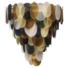 Organic Venetian Glass Chandelier in Earth Hues, Murano, Italy