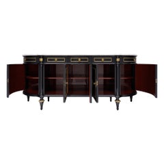 Buffet demi-lune de style Louis XVI, classique français, ébénisé, vers 1920