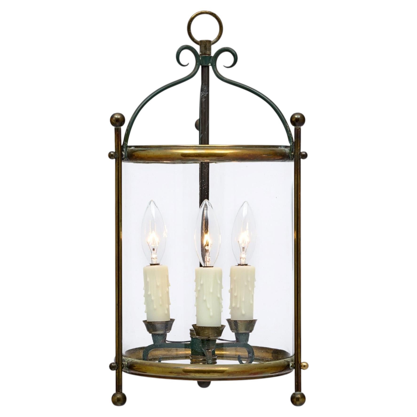 Brass and Glass, French Vintage Lantern, Circa 1930