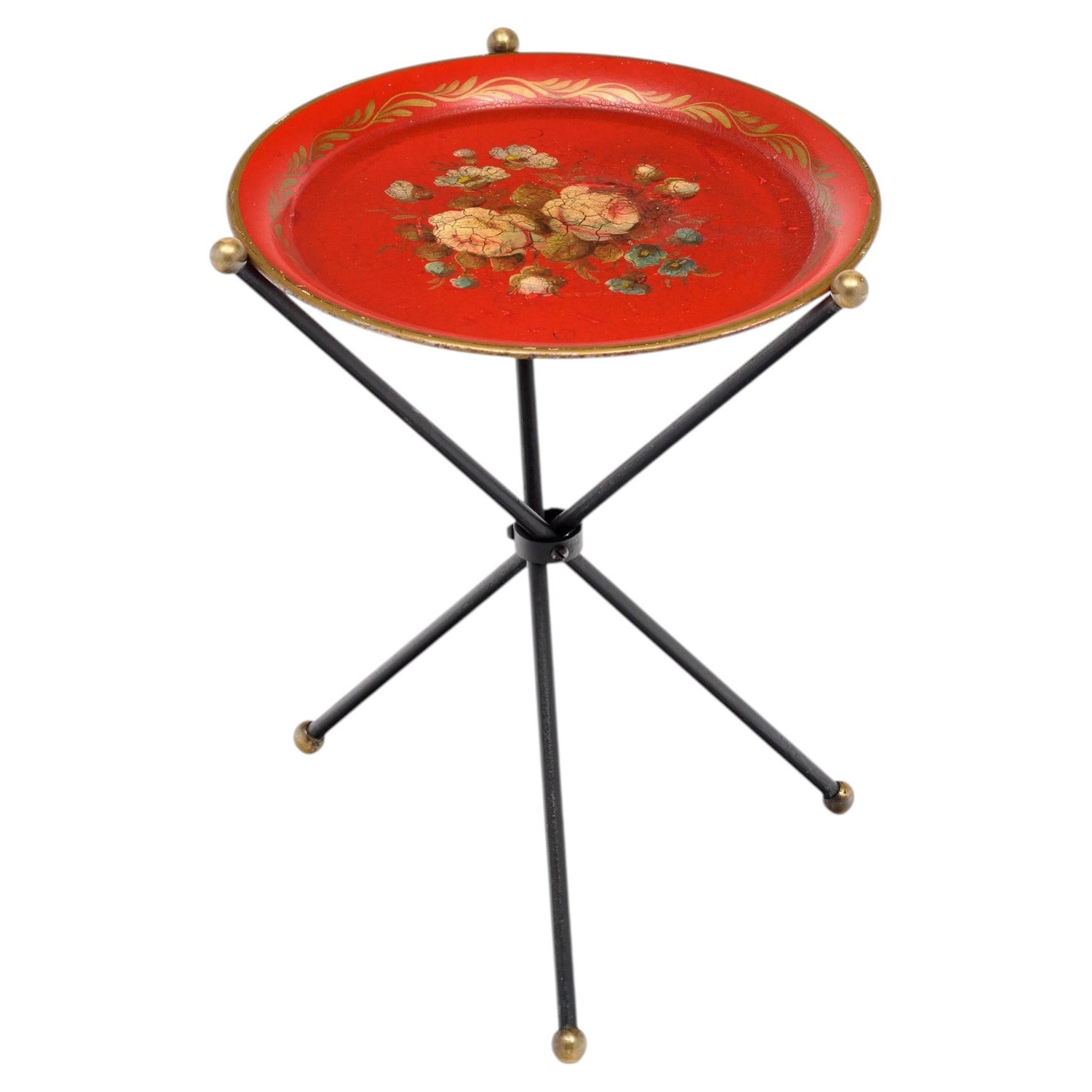 Art Deco Period French Folding Tea Tray Table, Circa 1940 For Sale