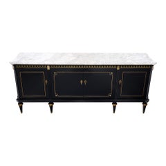 Großes, ebonisiertes Buffet im Stil Ludwigs XVI., französische Antiquität, um 1920