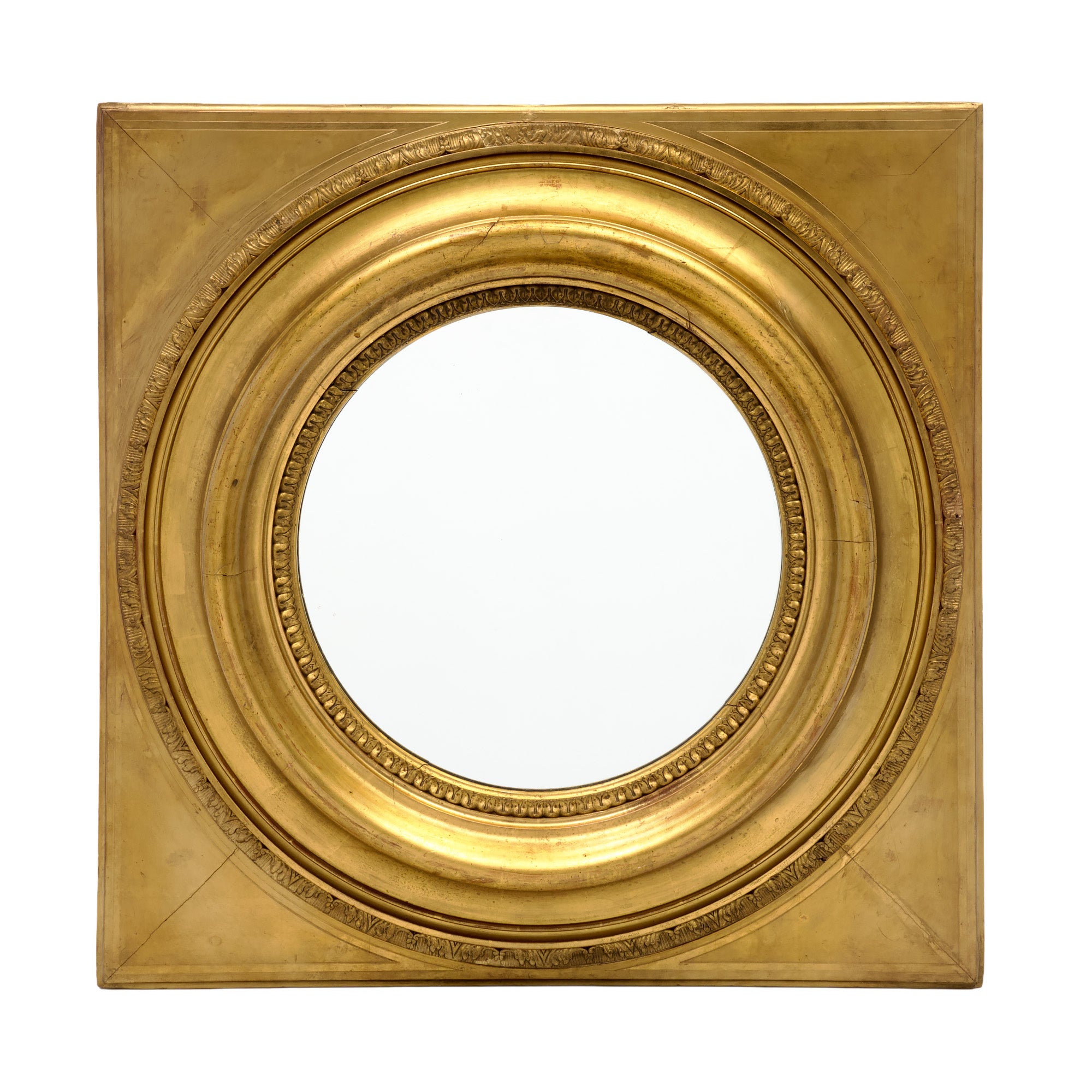 French Antique, Impressive Gold Leafed Mirror, Circa 1920
