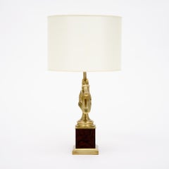 Maison Charles Vintage Brass Table Lamps, Horse Head, Circa 1950
