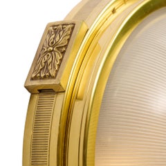 Luminaires de plafond français de style Art déco, en laiton et verre gravé