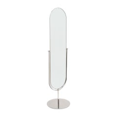 Modernist, French Psyche Mirror, Chrome, Circa 1970