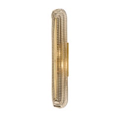 Italian Mid-Century Murano Smoked Glass and Brass "Fregio" Wall Sconce