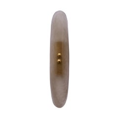 Pair of Contemporary Venetian Smoked Glass and Brass Panel Sconces