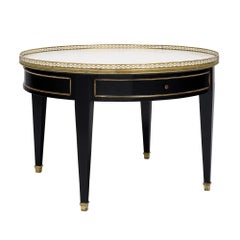 French Louis XVI Style Bouillotte Coffee Table with Carrara Marble